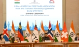 The EFTA-India TEPA was signed by Piyush Goyal, Minister of Commerce & Industry, Consumer Affairs & Food & Public Distribution and Textiles of India; Guy Parmelin, Swiss Federal Councillor and Head of the Federal Department of Economic Affairs, Education and Research; Bjarni Benediktsson, Minister of Foreign Affairs, Iceland; Dominique Hasler, Minister of Foreign Affairs, Liechtenstein and Jan Christian Vestre, Minister of Trade and Industry, Norway. 