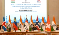 The EFTA-India TEPA was signed by Piyush Goyal, Minister of Commerce & Industry, Consumer Affairs & Food & Public Distribution and Textiles of India; Guy Parmelin, Swiss Federal Councillor and Head of the Federal Department of Economic Affairs, Education and Research; Bjarni Benediktsson, Minister of Foreign Affairs, Iceland; Dominique Hasler, Minister of Foreign Affairs, Liechtenstein and Jan Christian Vestre, Minister of Trade and Industry, Norway. 